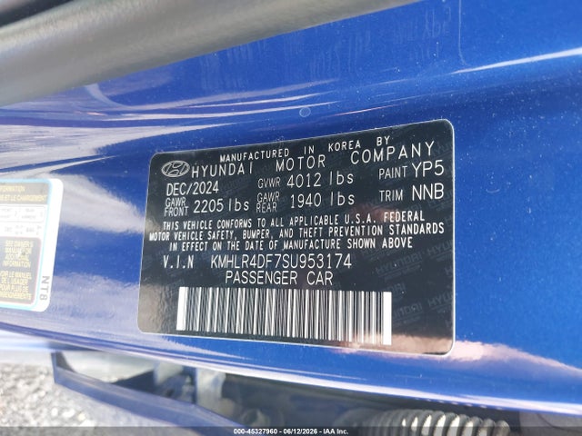 Продаж на аукціоні авто 2025 Hyundai Elantra N Line, vin: KMHLR4DF7SU953174, номер лоту: 45327960