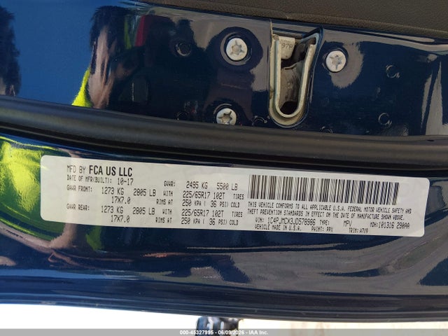 2018 Jeep Cherokee Latitude 4x4 მანქანა იყიდება აუქციონზე, vin: 1C4PJMCX3JD578986, აუქციონის ნომერი: 45327995
