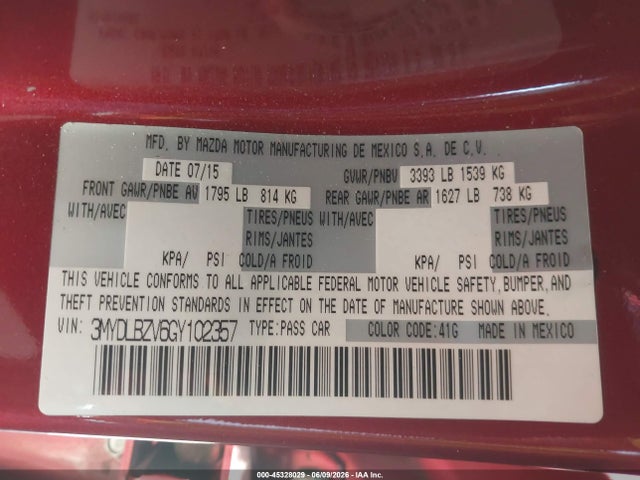 Scion IA 2016 3MYDLBZV6GY102357 Image 9