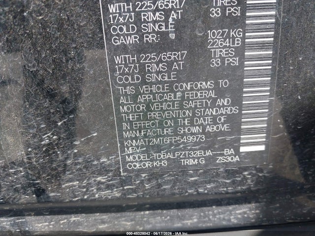 Nissan Rogue S/sl/sv 2015 KNMAT2MT6FP549973 Image 9