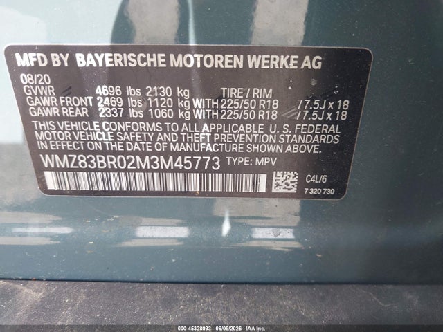 Продаж на аукціоні авто 2021 Mini Countryman Cooper S, vin: WMZ83BR02M3M45773, номер лоту: 45328093