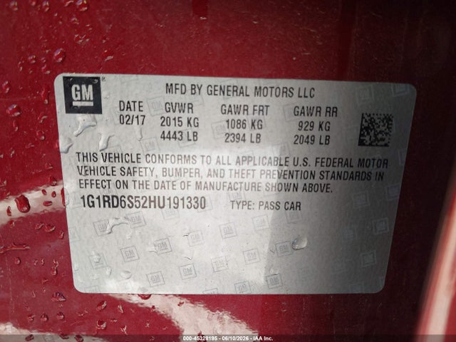 Chevrolet Volt Premier 2017 1G1RD6S52HU191330 Image 9