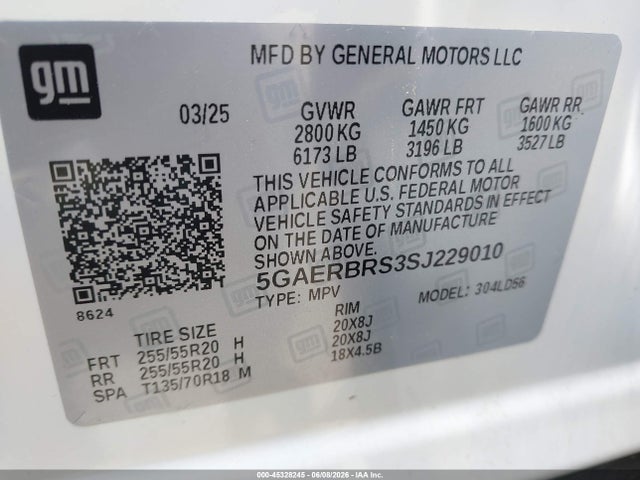 Продажа на аукционе авто 2025 Buick Enclave Sport Touring Fwd, vin: 5GAERBRS3SJ229010, номер лота: 45328245
