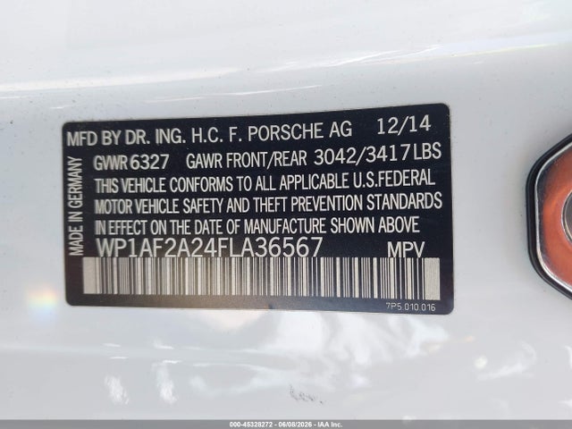 Aukcja sprzedaży 2015 Porsche Cayenne Diesel, vin: WP1AF2A24FLA36567, numer aukcji: 45328272