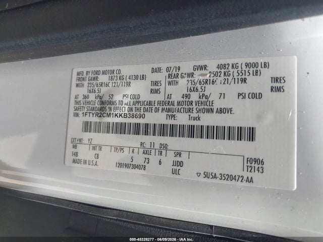 Ford Transit-250 2019 1FTYR2CM1KKB38690 Image 9