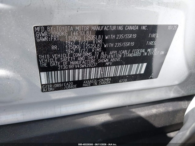 Toyota Rav4 Xle Premium 2025 2T3C1RFV4SW429237 Image 9