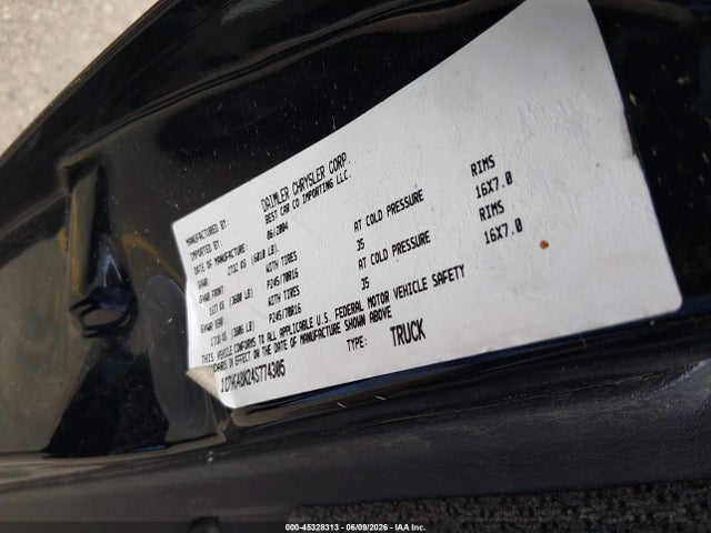 Aukcja sprzedaży 2004 Dodge Dakota Slt, vin: 1D7HG48N24S774305, numer aukcji: 45328313