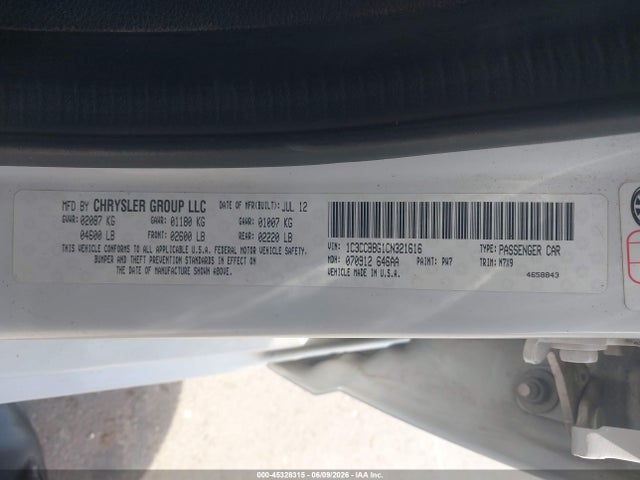 Aukcja sprzedaży 2012 Chrysler 200 Touring, vin: 1C3CCBBG1CN321616, numer aukcji: 45328315