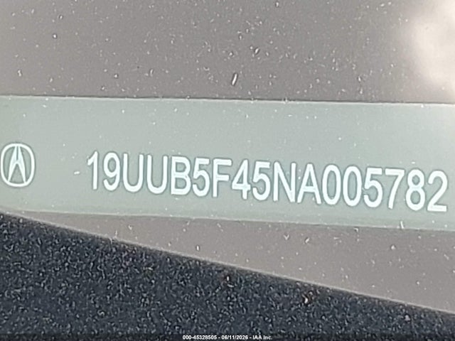 45328505 :رقم المزاد ، 19UUB5F45NA005782 vin ، 2022 Acura Tlx Technology Package مزاد بيع