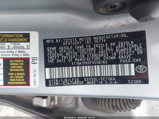4T1BK1FKXFU556783 Toyota Camry Xse V6