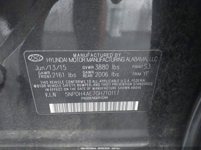 Aukcja sprzedaży 2016 Hyundai Elantra Se, vin: 5NPDH4AE7GH710117, numer aukcji: 45328544