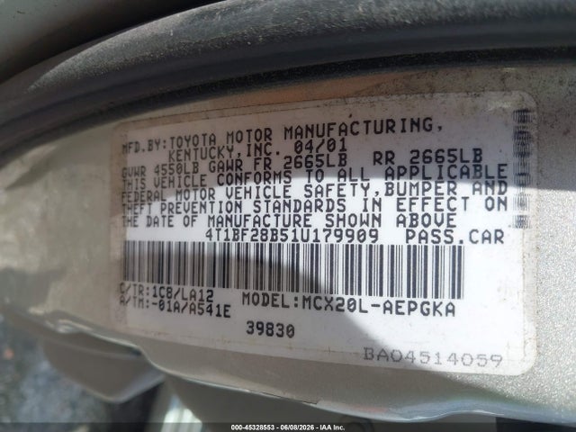 Aukcja sprzedaży 2001 Toyota Avalon Xls, vin: 4T1BF28B51U179909, numer aukcji: 45328553