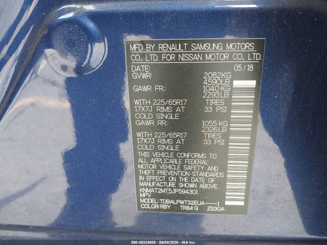 Nissan ROGUE S 2018 KNMAT2MT5JP594301 Image 9