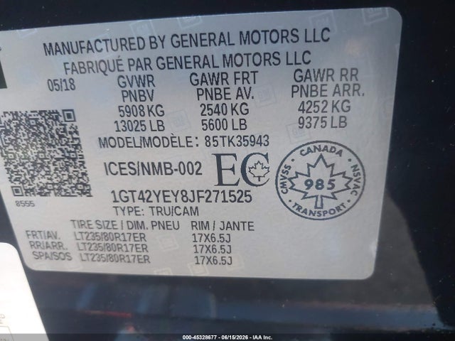 1GT42YEY8JF271525 GMC Sierra 3500hd Denali