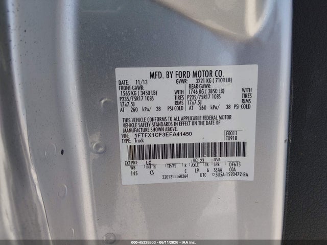 Ford F-150 Xl 2014 1FTFX1CF3EFA41450 Image 9