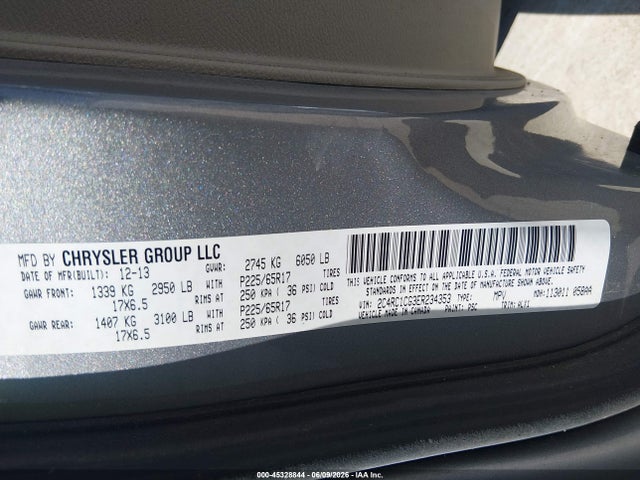 Продаж на аукціоні авто 2014 Chrysler Town & Country Touring-l, vin: 2C4RC1CG3ER234353, номер лоту: 45328844