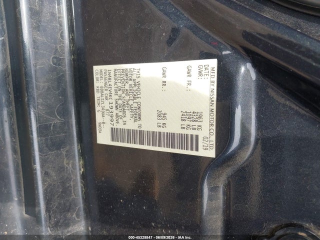 45328847 :رقم المزاد ، 1N4BL4EV4KC193997 vin ، 2019 Nissan Altima 2.5 Sl مزاد بيع
