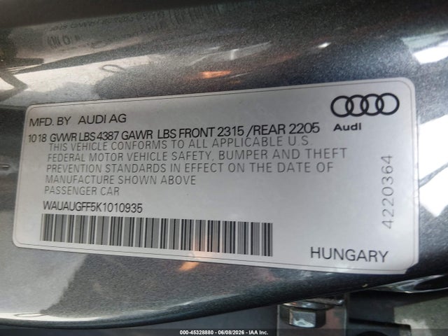 WAUAUGFF5K1010935 Audi A3 40 Premium/40 Titanium Premium