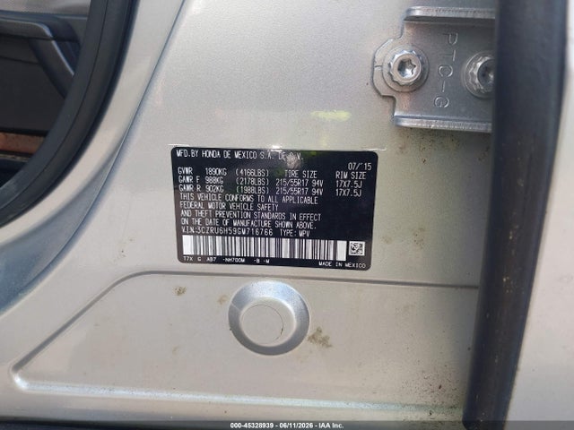 Aukcja sprzedaży 2016 Honda Hr-v Ex, vin: 3CZRU6H59GM716766, numer aukcji: 45328939