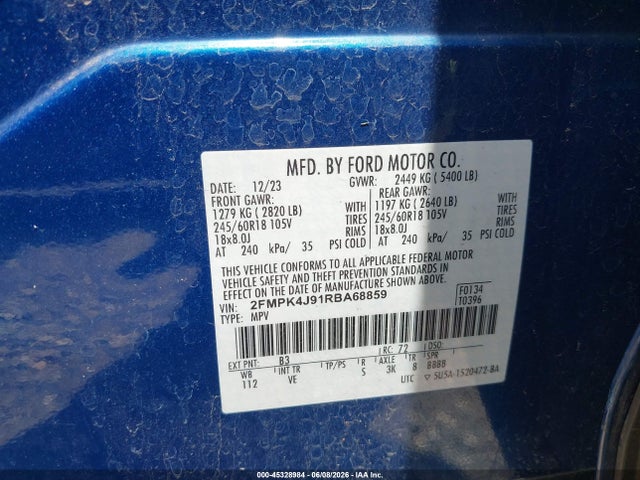 Ford EDGE SEL 2024 2FMPK4J91RBA68859 Image 9