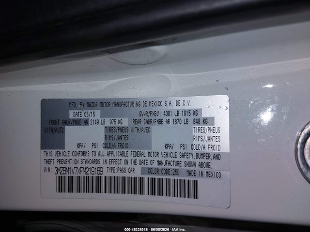 3MZBM1V7XFM219169 Mazda Mazda3 I Touring