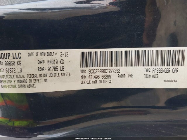 Продаж на аукціоні авто 2012 Fiat 500 Pop, vin: 3C3CFFAR8CT277292, номер лоту: 45329074