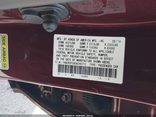 Honda Accord Sport 2014 1HGCR2F55EA246773 Image 9