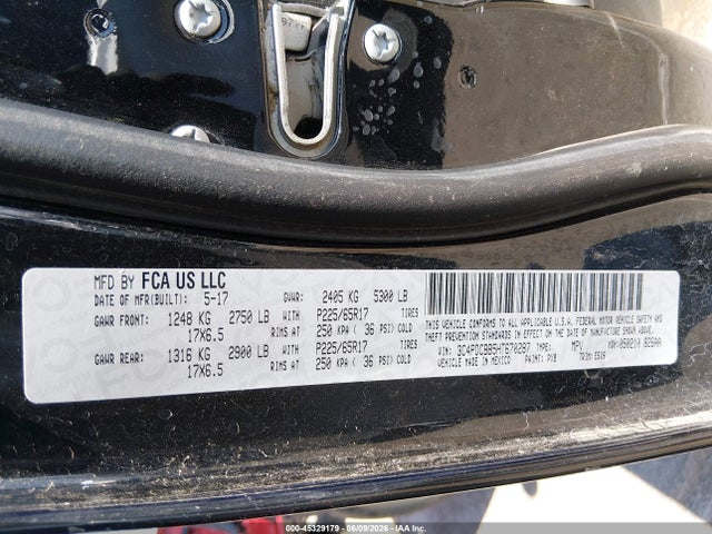 45329179 :رقم المزاد ، 3C4PDCBB5HT670287 vin ، 2017 Dodge Journey Sxt مزاد بيع