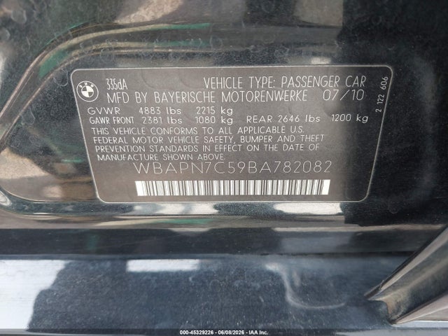 Продажа на аукционе авто 2011 Bmw 335d, vin: WBAPN7C59BA782082, номер лота: 45329226