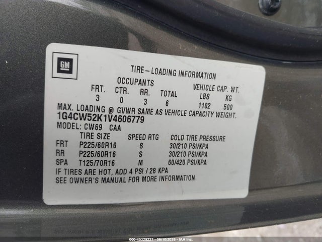 Aukcja sprzedaży 1997 Buick Park Avenue, vin: 1G4CW52K1V4606779, numer aukcji: 45329227