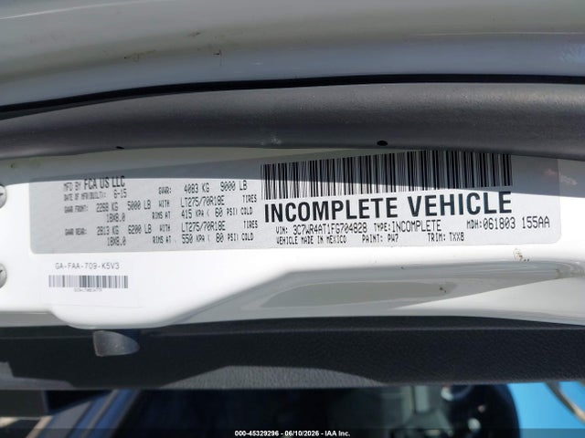 RAM 2500 Tradesman 2015 3C7WR4AT1FG704828 Image 9