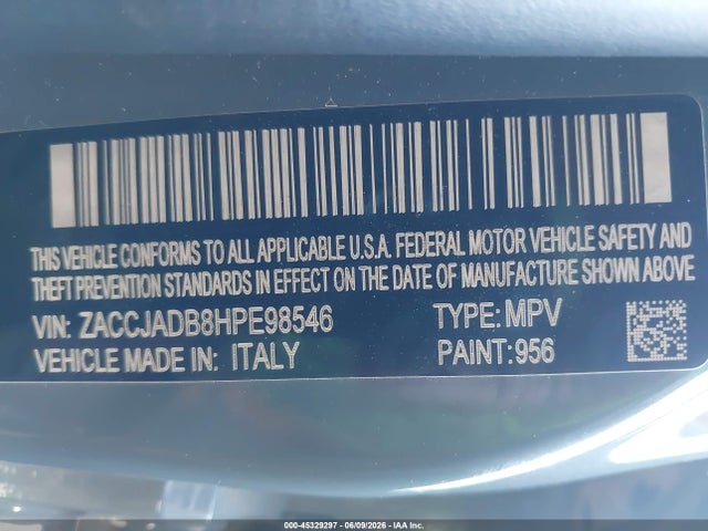 ZACCJADB8HPE98546 Jeep Renegade Limited Fwd