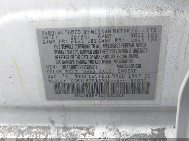 3N1AB8DV9SY306015 Nissan SENTRA SR