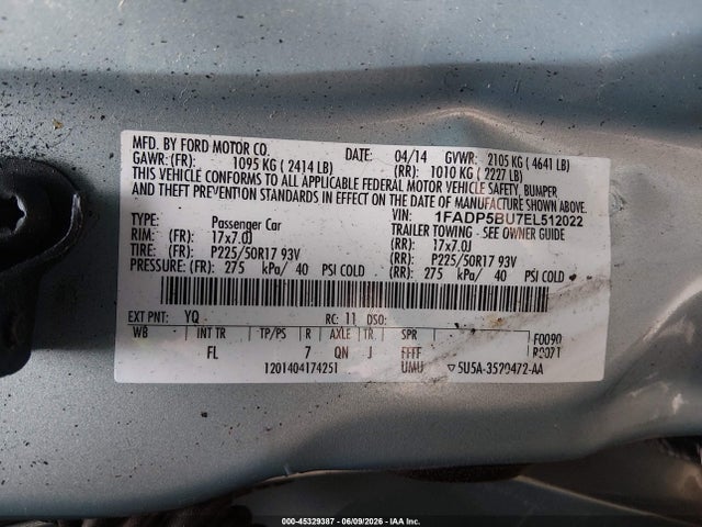 Ford C-max Hybrid Sel 2014 1FADP5BU7EL512022 Image 9