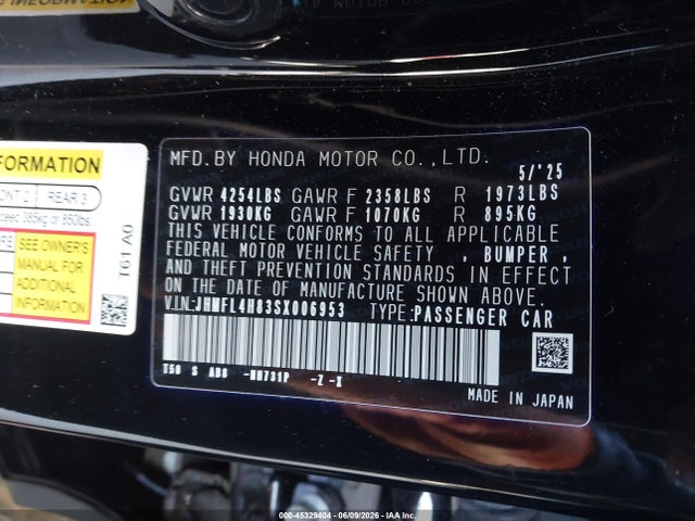 JHMFL4H83SX006953 Honda Civic Hybrid Sport