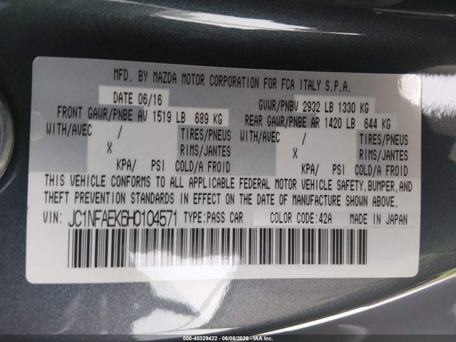 JC1NFAEK6H0104571 Fiat 124 Spider Classica