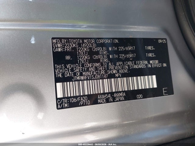 JTMRWRFV1SJ081147 Toyota Rav4 Hybrid Xle