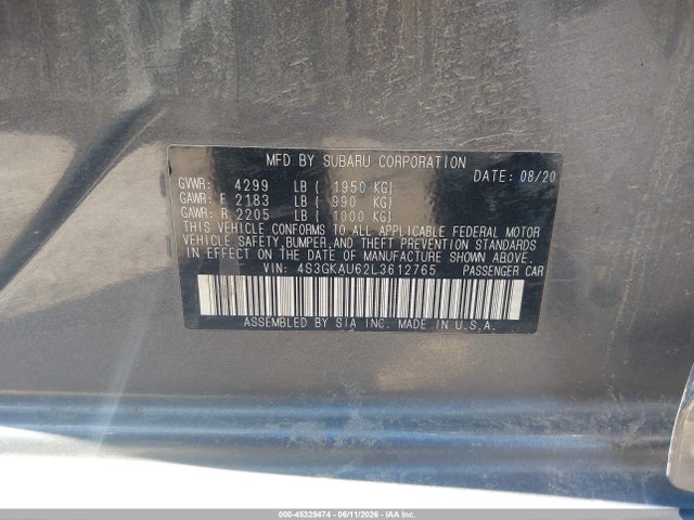 4S3GKAU62L3612765 Subaru Impreza Limited