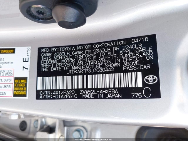 Toyota Prius Prime Plus 2018 JTDKARFP3J3080442 Image 9
