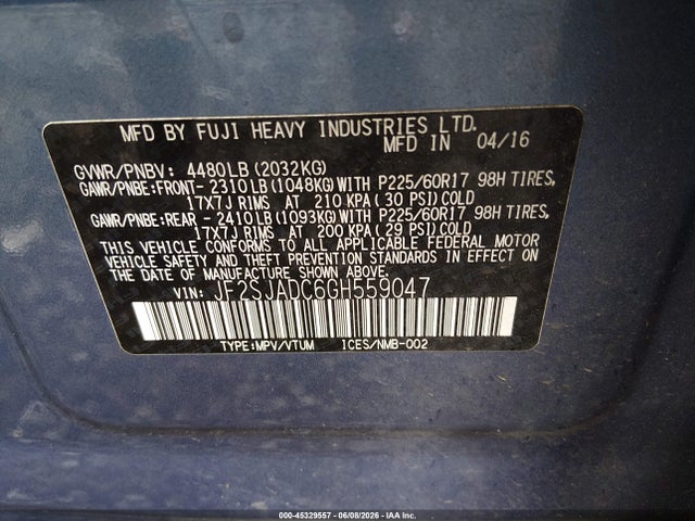 Subaru Forester 2.5i Premium 2016 JF2SJADC6GH559047 Image 9