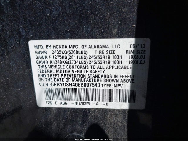 5FRYD3H40EB007540 Acura Mdx Technology Package