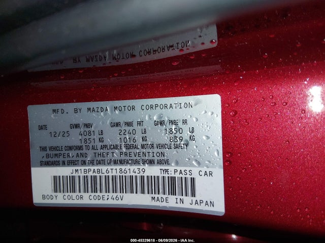 JM1BPABL6T1861439 Mazda Mazda3 2.5 S Select Sport