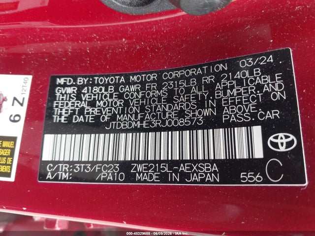 Toyota Corolla Hybrid Se 2024 JTDBDMHE3RJ008573 Image 9