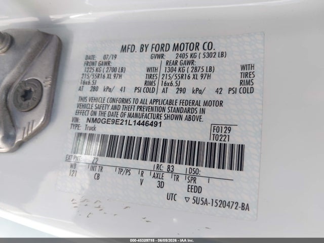 Ford Transit Connect Xl Passenger 2020 NM0GE9E21L1446491 Image 9