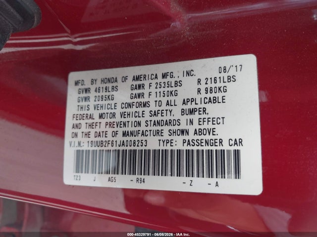 Acura Tlx Tech A-spec Pkgs 2018 19UUB2F61JA008253 Image 9
