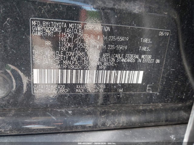 JTMA1RFV8KD041206 Toyota Rav4 Xle Premium