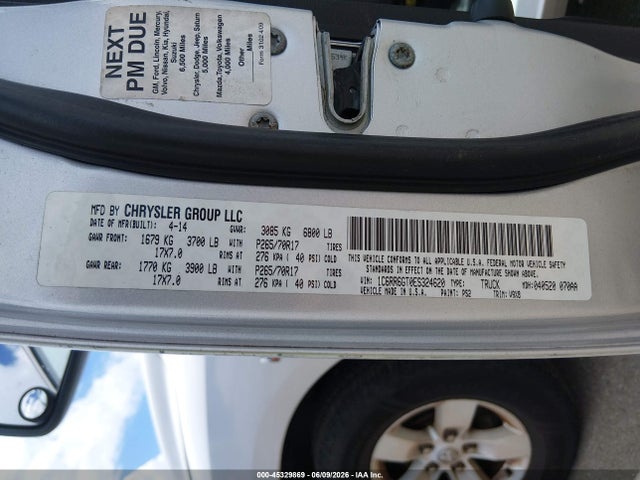 Aukcja sprzedaży 2014 Ram 1500 Slt, vin: 1C6RR6GT0ES324620, numer aukcji: 45329869