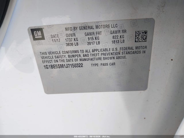 Chevrolet Cruze Lt Auto 2018 1G1BE5SM1J7150322 Image 9