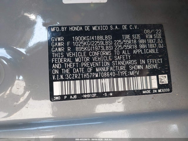 Продажа на аукционе авто 2023 Honda Hr-v 2wd Sport, vin: 3CZRZ1H57PM708640, номер лота: 45329879