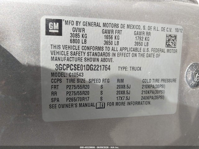 Продажа на аукционе авто 2013 Chevrolet Silverado 1500 Lt, vin: 3GCPCSE01DG221764, номер лота: 45329906